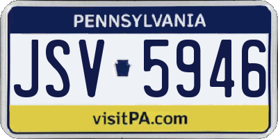 PA license plate JSV5946
