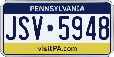 PA license plate JSV5948