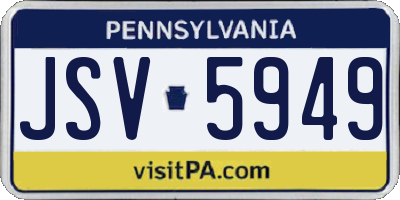 PA license plate JSV5949