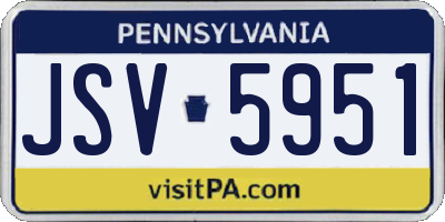 PA license plate JSV5951