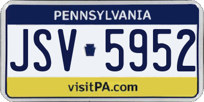 PA license plate JSV5952