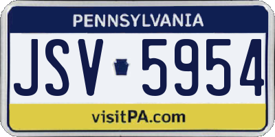 PA license plate JSV5954