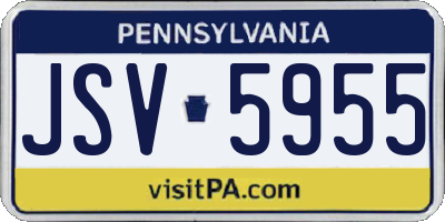 PA license plate JSV5955