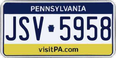 PA license plate JSV5958