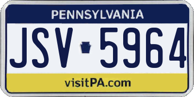 PA license plate JSV5964