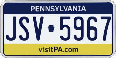 PA license plate JSV5967