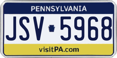 PA license plate JSV5968