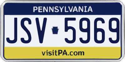 PA license plate JSV5969