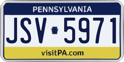 PA license plate JSV5971