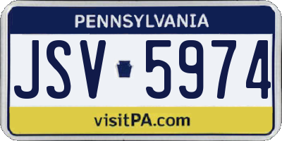 PA license plate JSV5974