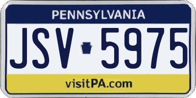 PA license plate JSV5975