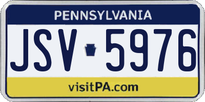 PA license plate JSV5976