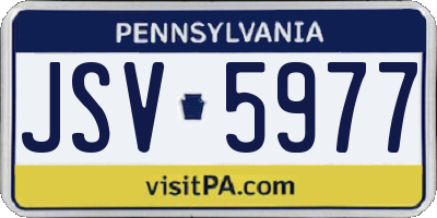 PA license plate JSV5977