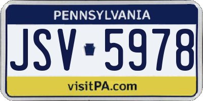 PA license plate JSV5978