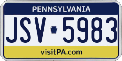 PA license plate JSV5983
