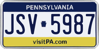 PA license plate JSV5987