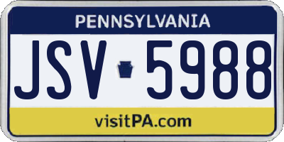 PA license plate JSV5988