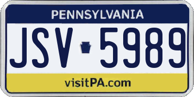 PA license plate JSV5989