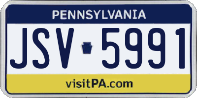 PA license plate JSV5991