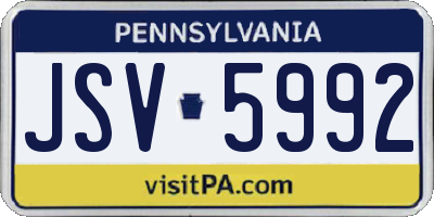 PA license plate JSV5992