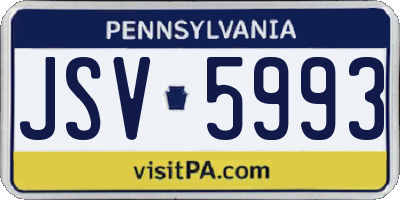 PA license plate JSV5993