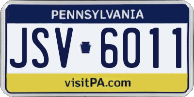 PA license plate JSV6011