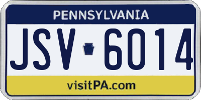 PA license plate JSV6014