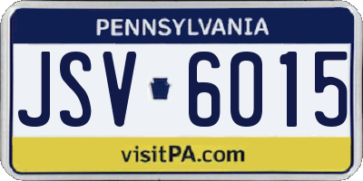 PA license plate JSV6015