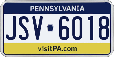 PA license plate JSV6018