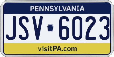 PA license plate JSV6023