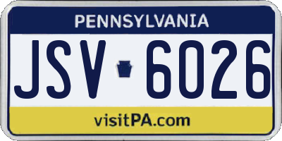 PA license plate JSV6026