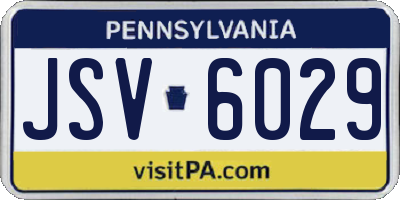 PA license plate JSV6029
