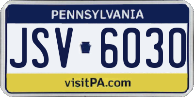 PA license plate JSV6030