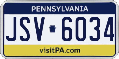 PA license plate JSV6034