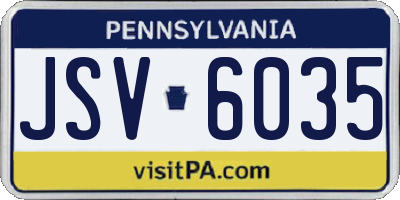 PA license plate JSV6035