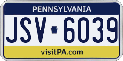 PA license plate JSV6039