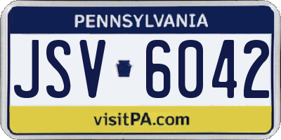 PA license plate JSV6042