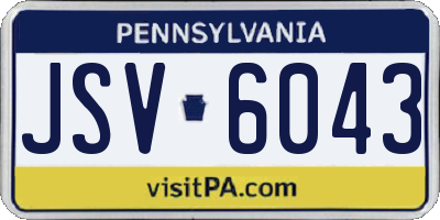 PA license plate JSV6043