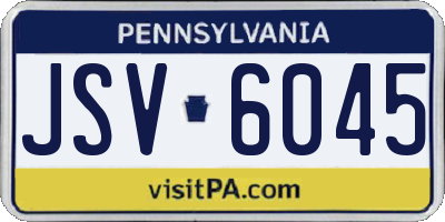 PA license plate JSV6045