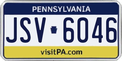 PA license plate JSV6046