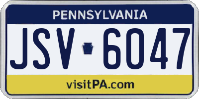 PA license plate JSV6047