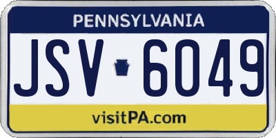 PA license plate JSV6049