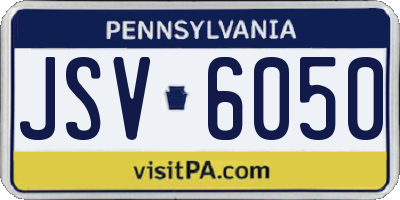 PA license plate JSV6050