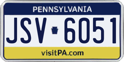 PA license plate JSV6051