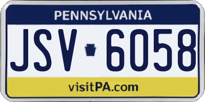 PA license plate JSV6058