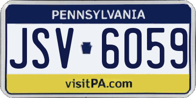 PA license plate JSV6059