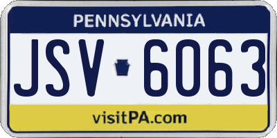 PA license plate JSV6063