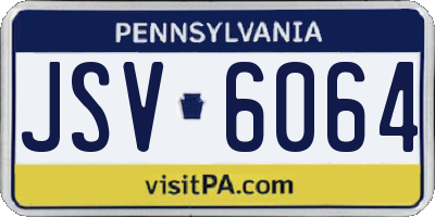 PA license plate JSV6064