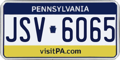 PA license plate JSV6065