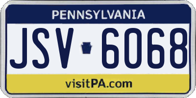 PA license plate JSV6068